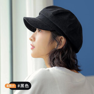 Tuzun (kingtrip) sombrero pequeño que muestra la cara para mujer sombrero de pintor de moda de estilo coreano sombrero octogonal para mujer boina retro británica versátil de primavera y otoño para mujer en negro