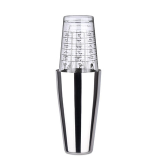 Feinasi boston cocktail shaker with graduated glass, graduated glass, cocktail mixing tools