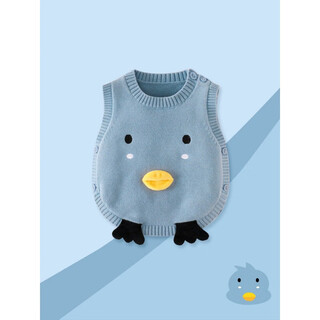 Xin yueqing baby vest autumn baby boy sweater vest boy spring and autumn outer sweater vest top vest jacket blue 9026 little penguin 100 cm
