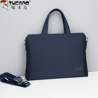 Woodpecker (tucano) tanabata men's briefcase canvas business handbag oxford cloth casual office bag full canvas diagonal computer bag blue-2 (regular size) default 1 inch