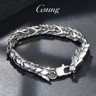 Gsung platinum bracelet men's new pt950 faucet bracelet is generous and wide platinum men's bracelet keel chain pt950 bracelet is about 76 grams and 22 cm pre-ordered