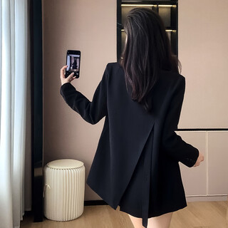Yanxun suit short jacket women's spring autumn winter 2025 new style western fashion small versatile top suit black m (recommended 95-110 jin jin equals 0.5 kg)
