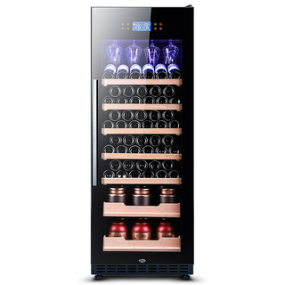 Zunbao (zunbao) bj-308 compressor constant temperature wine cabinet red wine cabinet home living room red wine cabinet tea cabinet medicine dry goods cool cabinet fresh refrigerator 550 thin section/ordinary door black hanging cup style