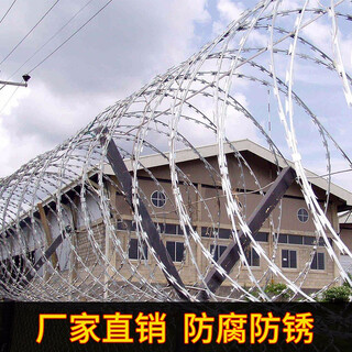 Gongji zhongding stainless steel protective net fence net anti-theft net razor wire mesh barbed wire fence fence wall barbed wire hot-dip galvanized diameter 45cm encrypted double helix 10 meters