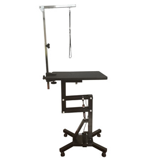 Chunzhou n-209 pneumatic beauty table rotating lifting pet grooming table round table pet shop dog cat teddy vip shearing all black long table 60*45