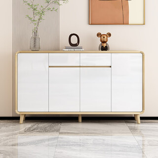 Gu lejia new chinese style sideboard multifunctional large capacity storage cabinet wine cabinet living room home wall tea storage storage cabinet solid wood cover white * length 140 width 30 height 90cm * high legs