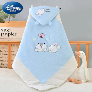 Disney newborn pure cotton blanket year of the rabbit spring and autumn baby blanket summer thin autumn and winter baby blanket supplies spring and autumn thin cotton blue cartoon rabbit