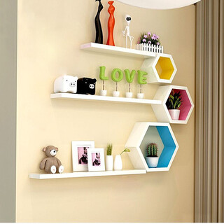 Baimuyuan wall storage rack wall-mounted tv background wall living room wall wall decoration rack punch-free shelf bedroom partition package c