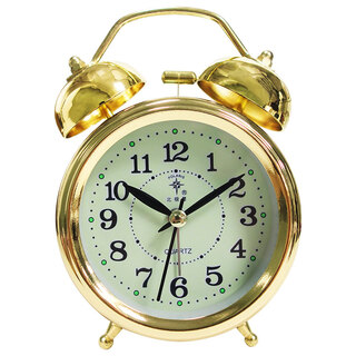 Polaris (polaris) alarm clock retro quartz clock luminous alarm creative student children's bedroom bedside night light alarm clock 6008 gold back to school season