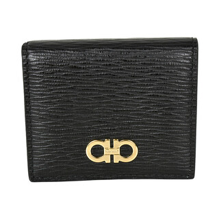 Ferragamo luxury men's bag ferragamo bag gancini snap leather card holder wallet black
