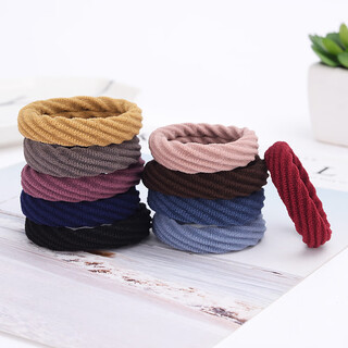 Sahane zuoyu high elasticity and durable seamless towel ring rubber band headband korean version does not hurt hair hair rope women's simple hair tie hair accessories thread mixed color 10 pieces