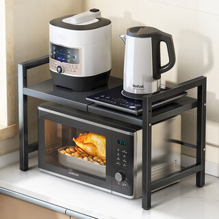 Anya kitchen microwave storage rack retractable spice rack oven rice cooker storage rack single layer storage black