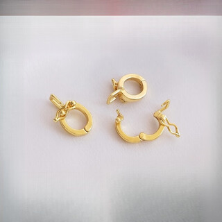 Fat donglai's same style universal buckle 18k gold color-preserving pendant buckle 18k gold-covered buckle handmade diy necklace bracelet 8x13mm 18k pendant buckle 1 piece