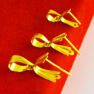 Qianying gold melon seed buckle pendant for men and women jade buckle head buckle 18k gold buckle real gold perforated clip buckle au750 pendant