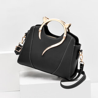 Kuqi kangaroo leather small bag women 2023 new one-shoulder portable versatile internet celebrity crossbody bag black