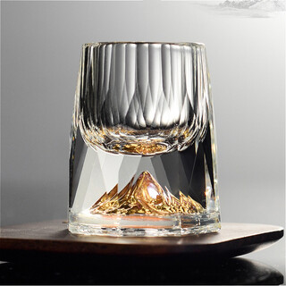Xijue crystal glass white wine cup for home use 2 taels of gold foil small wine glass creative hidden gold cup jinshan spirit cup single diamond pattern jinshan sip cup 15ml/about three yuan