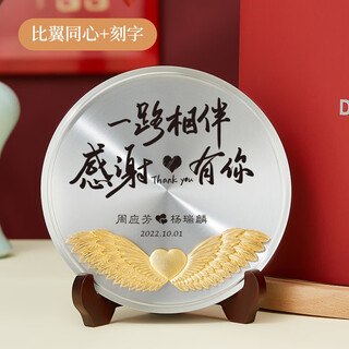 Zhuoyi anniversary gift commemorative plate creative gift meaning beautiful exclusive customized hand-painted photos for couples and elders biyi tongxin + lettering sf speed