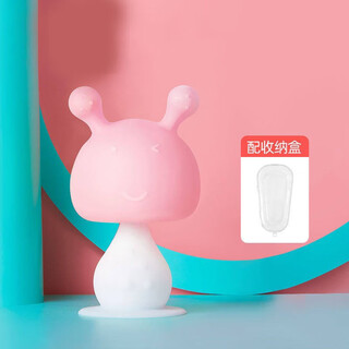 Yoshida hisamori baby teether, mushroom bite, baby teether, manhattan hand ball toy, silicone boilable, vail powder, ring model, large + box chain