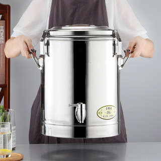 Oiyou stainless steel commercial bucket large-capacity milk tea bucket soup bucket rice bucket boiling water bucket double-layer insulation bucket with faucet 15l extra thick insulation bucket (without faucet)
