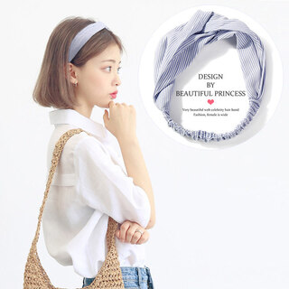 Queens jewelry hairband women's face wash korean sweet mori girl hairband versatile internet celebrity face wash hairband headband hairpin head accessories light blue striped hairband