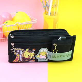 Pikachu pencil case pokemon pencil case for primary school students with coin purse cute pencil case 2022 pencil case pikachu black