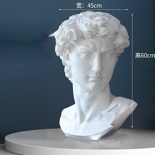Ronghongfa plaster statue of david ornaments art teaching aids plaster head studio commonly used plaster sculpture head model display david without base 60cm