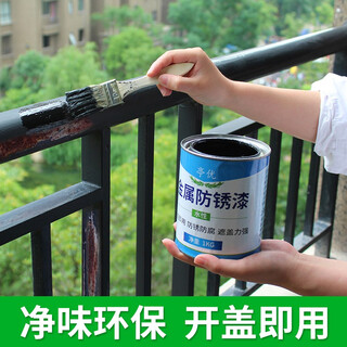 Tingyou anti-rust paint paint iron railing metal topcoat anti-rust paint outdoor steel water-based metal anti-rust paint indoor and outdoor black matte water-based anti-rust paint 350g paint about 1 square meter paint about 2 times