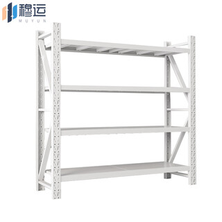 Muyun warehouse shelves storage racks display racks light white 4-layer main rack 2000*600*2000 load-bearing 150kg warehouse supermarket cold storage steel shelves