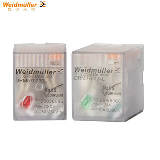 Weidmüller intermediate relay drm270024l 270730lt ac drm570024l 570730lt drm570024l_4 open 4 closed_14 feet_dc24v without base_without base