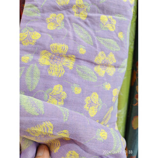 Gjxbp gauze bed sheet fabric new product retro ethnic style double layer gauze fabric 2.5 meters wide pure cotton fabric retro no. 5 new model one meter fabric price