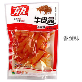 有友牛皮晶70g*10包牛皮筋山椒孜然香辣味下酒菜即食牛肉零食学校 香辣味 70g 牛皮晶  *10袋