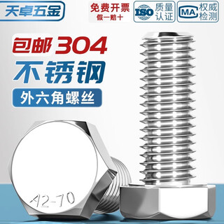 Tianzhuo hardware m16-m36 external hexagonal screw 304 stainless steel extended full thread bolt m20m22m24m27m30m33mm m30*200 1 piece