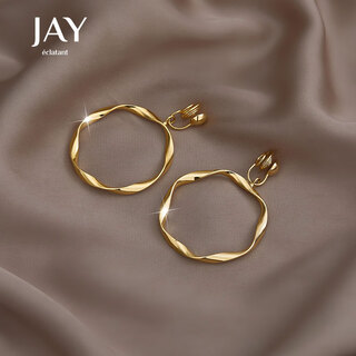 Jay painless mosquito coil disc ear clip without piercing female exaggerated large ear hoop earrings as a birthday gift for girlfriend