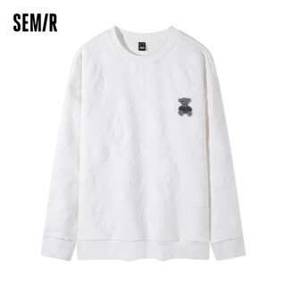 Semir sweatshirt men's winter loose velvet warm and comfortable fashionable sports trend pullover top original white 10101 160/80a/xs
