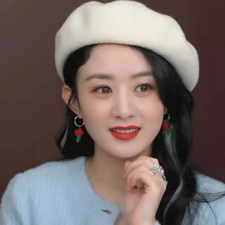 Valley youyou zhao liying live broadcast the same white woolen beret for women in autumn and winter, versatile solid color retro painter hat, milky white (wool), one size fits all (56-58cm)