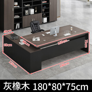 Guyi same day delivery boss desk desk office modern simple office furniture president manager supervisor desk gray oak 180*80cm+side cabinet