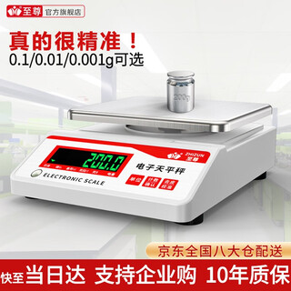 至尊（ZHIZUN） 电子天平秤实验室分析天电子秤0.01克称0.001g高精度精密平中药珠宝计数秤 方盘-量程1kg精度0.1g无砝码
