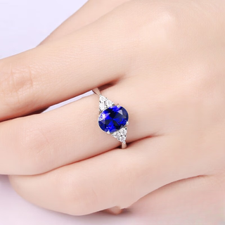 Junpo sapphire ring 925 18k gold plated inlaid carat tanzanite colored gemstone oval bracelet for women no. 10