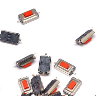 Taotimeclub 3*6*2.5mm tact switch patch 2 pins red button (20 pieces)