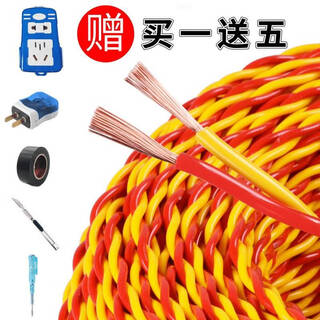精铜花线两芯1.5/2.5平方铜芯线电线国标软线家用双绞线2芯灯头线 花线2X1.5平方100米【增送五件套 】