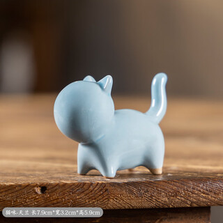 Shangfu ge kiln creative cat ornaments ceramic cute tea pets can raise simple tea play home desktop crafts ornaments jzt cat-tianlan