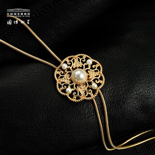 National museum of china (national museum of china) eight-petal rhombus silk scarf buckle for women, classical and elegant jewelry, birthday gift, creative ancient style cultural and creative gift, sweater chain