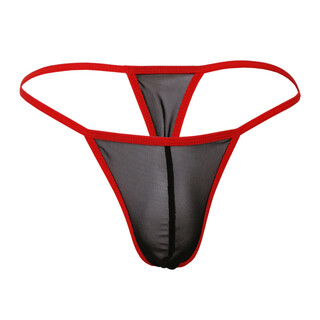 Private shang men's color-blocked underwear, mesh and thin, cool and comfortable thong t-pants, black, one size fits all 160jin jin equals 0.5kg