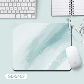 梵嵩莫兰迪水彩鼠标垫高颜值简约男女生办公家用电脑键盘垫学生桌面垫办公游戏鼠标垫小号方形鼠标垫 GE-5469【湖水蓝】 2mm 260x210mm