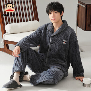 Paul frank big mouth monkey couple pajamas women winter plus velvet thickened coral velvet simple casual wearable outerwear home clothing suit men