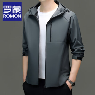 Romon three-proof jacket men's jacket spring and autumn jacket men's outdoor travel jacket men's business casual jacket top men's moon gray xl