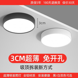 Shixia no-opening ultra-thin surface-mounted downlight round downlight led small ceiling light light aisle entrance corridor ceiling spotlight 5w-white light 8cm wide 3cm thick white shell