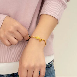 Menbin gold hello kitty bracelet kt cat bell bracelet adjustable half bracelet plated 18k gold kt 5.35g