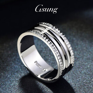 Gsung platinum ring men's pt950 couple ring platinum women's ring new curved platinum ring fashionable and shiny size 19-22 about 11-13 grams wide about 8mm customized