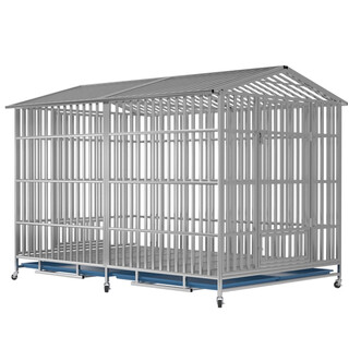 Stainless steel dog cage for large and medium-sized dogs, golden retriever labradoodle, indoor extra large, outdoor rainproof, roof type, length 188cm, width 125cm, height 147cm, foldable type + outdoor rainproof and sunscreen cover